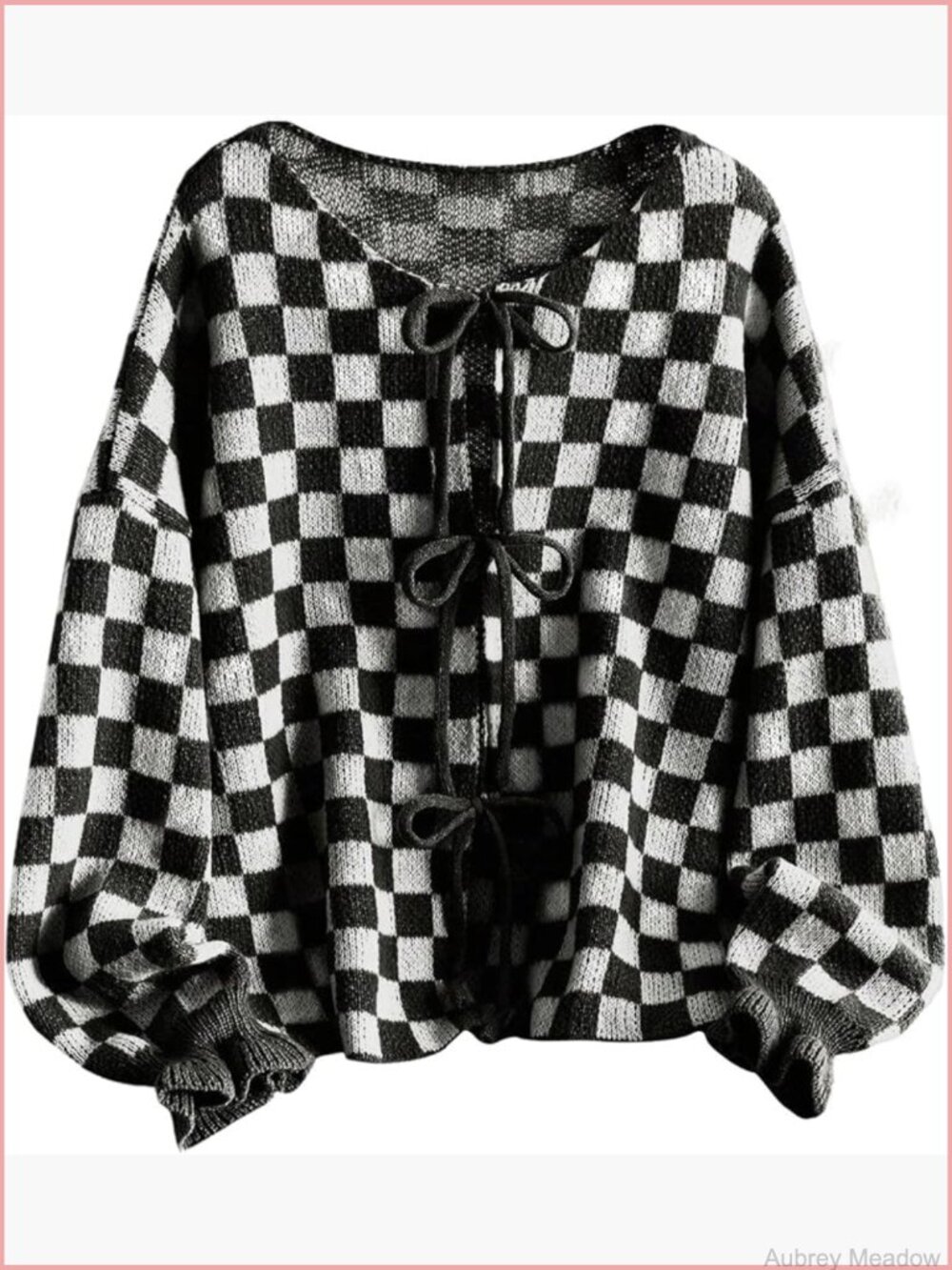 Plus Size Checkered Plaid Cardigan Cozy Knit Sweater Outerwear - Picture 1 of 6